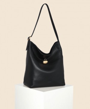 Black Women's Cafuné Drop Hobo Tote Bags | KWE7755ZZ