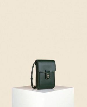 Deep Green Women's Cafuné Trunk Box Crossbody Bags | AXM453RG