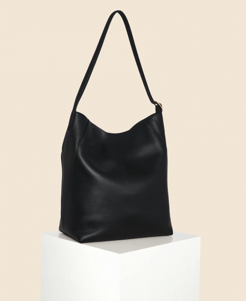 Black Women's Cafuné Drop Hobo Tote Bags | KWE7755ZZ