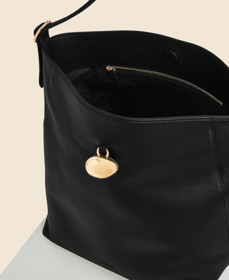 Black Women's Cafuné Drop Hobo Tote Bags | KWE7755ZZ