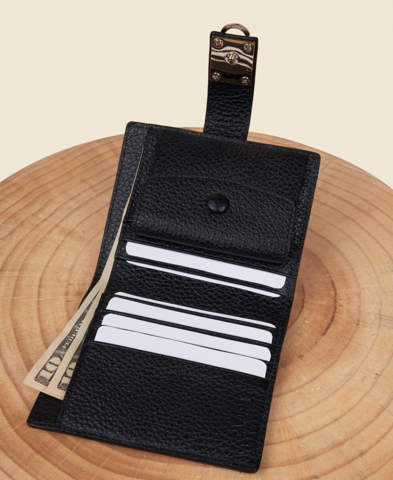 Black Women's Cafuné Stance Flap Wallets | BUW246XP