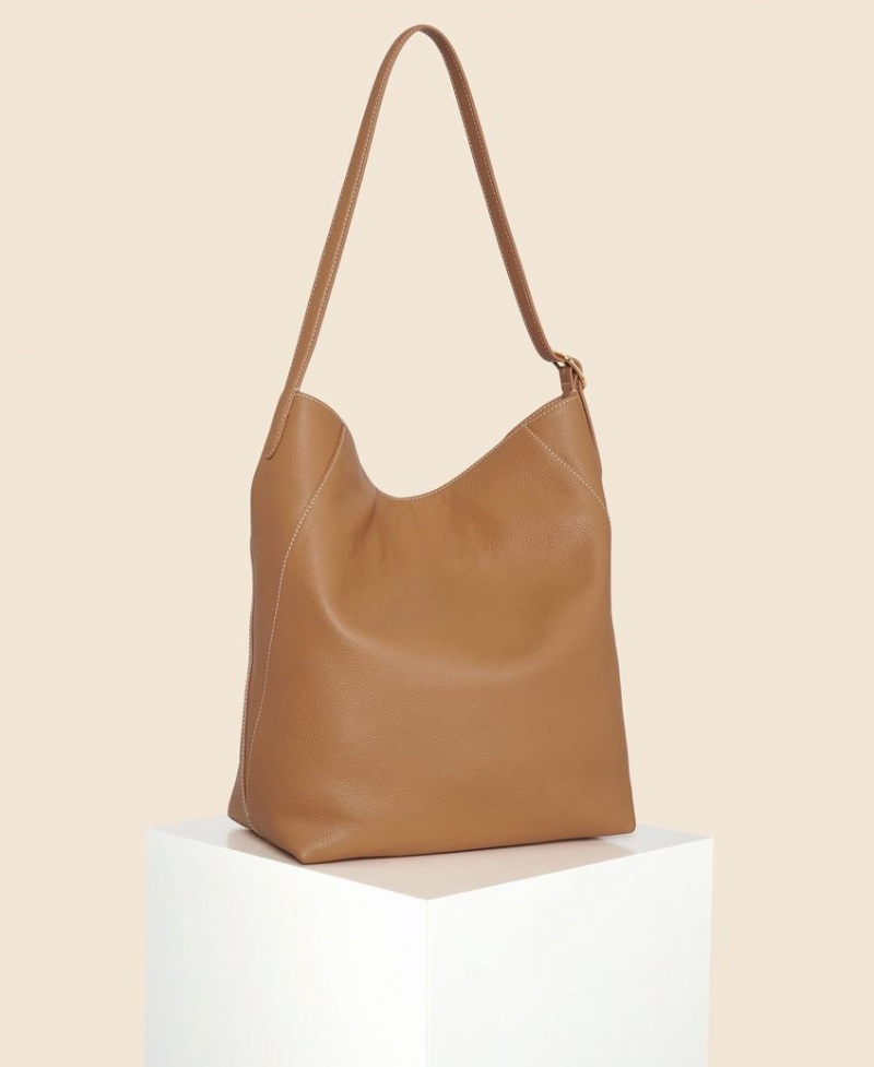 Brown Women's Cafuné Drop Hobo Tote Bags | UKQ1089IY