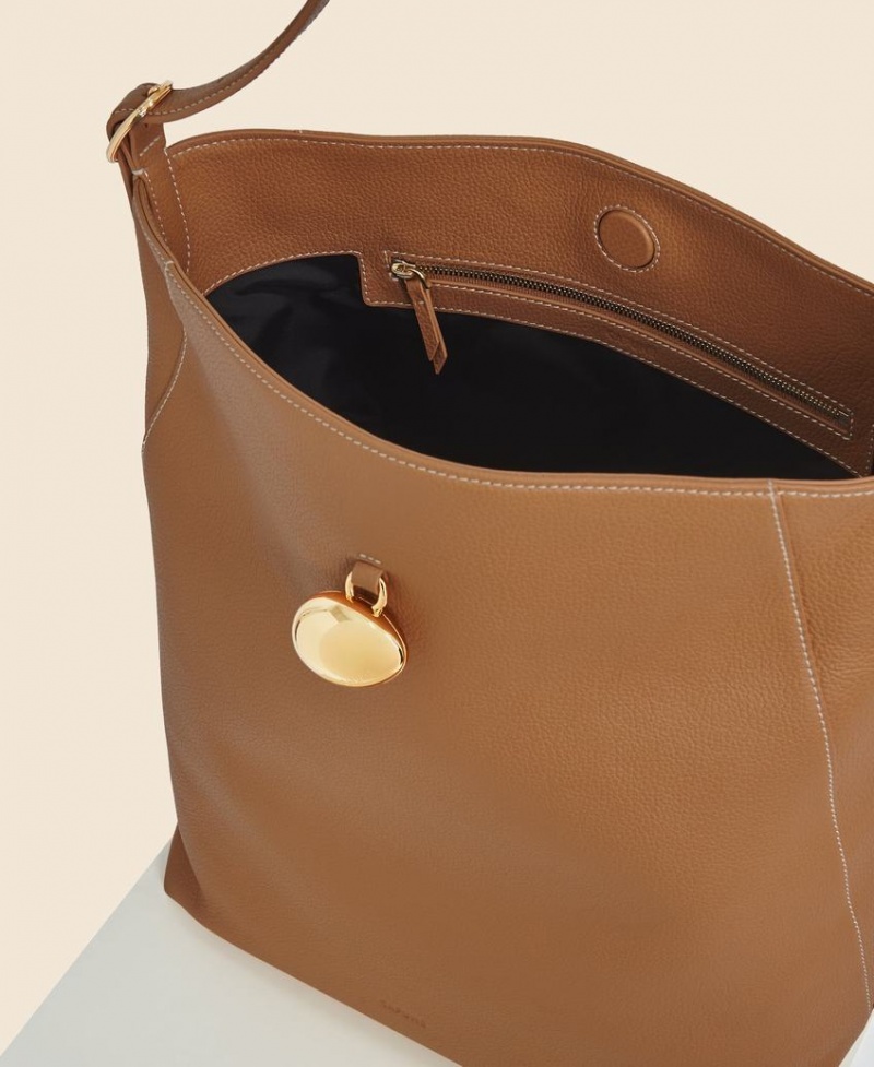 Brown Women's Cafuné Drop Hobo Tote Bags | UKQ1089IY