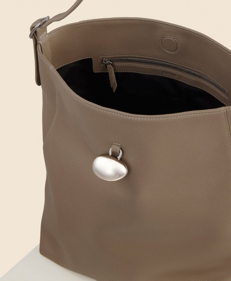 Grey Brown Women's Cafuné Drop Hobo Tote Bags | ADI8646SP