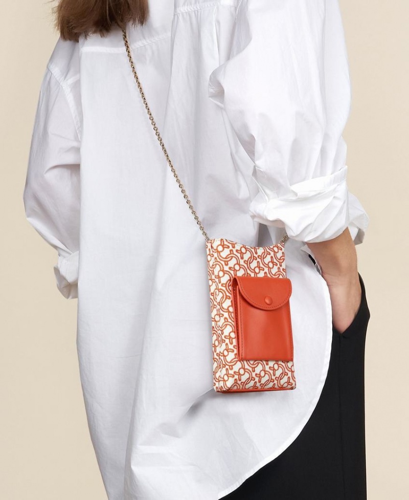 Orange White Women's Cafuné Camber Sling Phone Bag | BZY2319NL