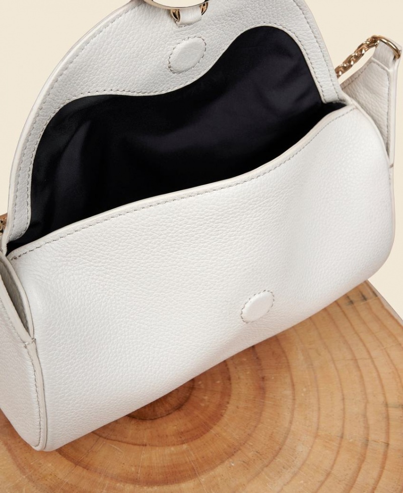 White Women's Cafuné Mini Drop Duffel Shoulder Bags | QBR2118RO